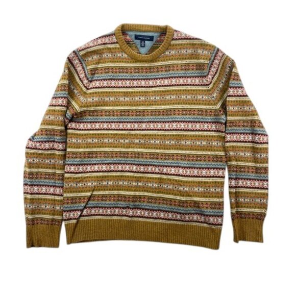 Tommy Hilfiger Fair Isle Sweater Men’s Size L Multicolor Wool Blend Pullover - Picture 1 of 7